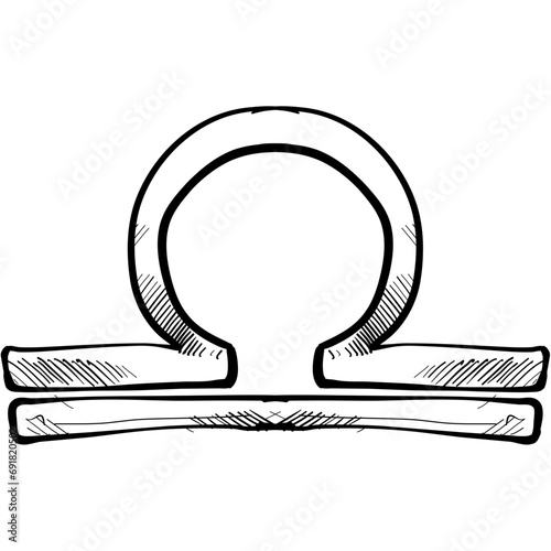 ohm icon handdrawn illustration