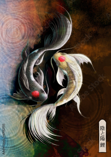 Dark Koi Fish Ying Yang