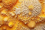 Close-up of a yellow coral reef. Biophilic design. Organic abstract background