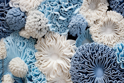 Close-up of a white coral reef. Biophilic design. Organic abstract background