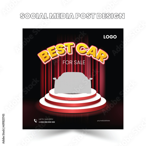 Social media post design for lluxury car rant and cell  with fully editable tamplate ted and for social media ad post 