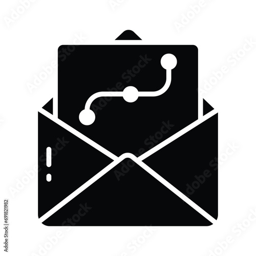 Design file inside letter envelope denoting concept vector of design mail