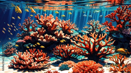 digital art/illustration of fish swimming in aquarium © Digital AI Vault