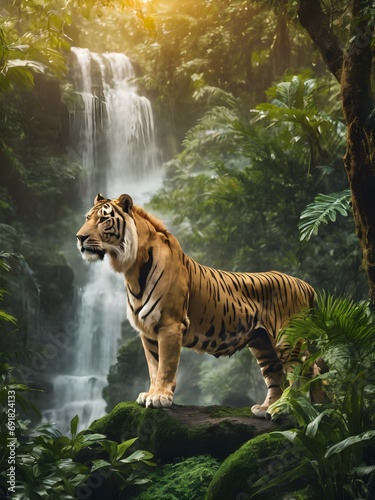 tiger in the wild, portrait of tiger in the fantasy jungle,running tiger  © monu