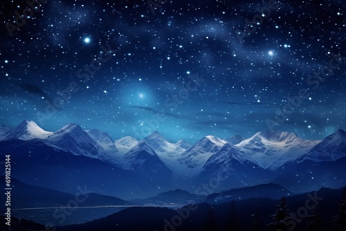 starry night sky. only sky, mountains and stars © Denis