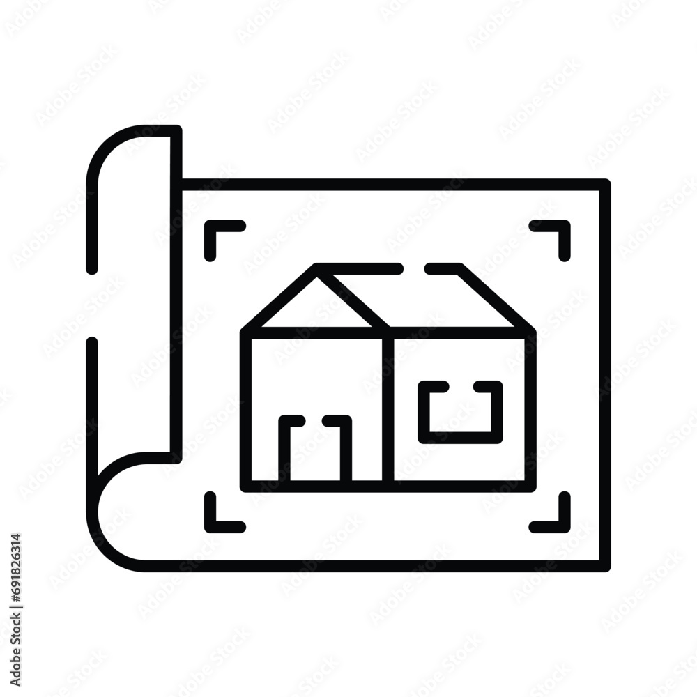 Trendy icon of home architecture, isolated on white background Trendy icon of home architecture, isolated on white background