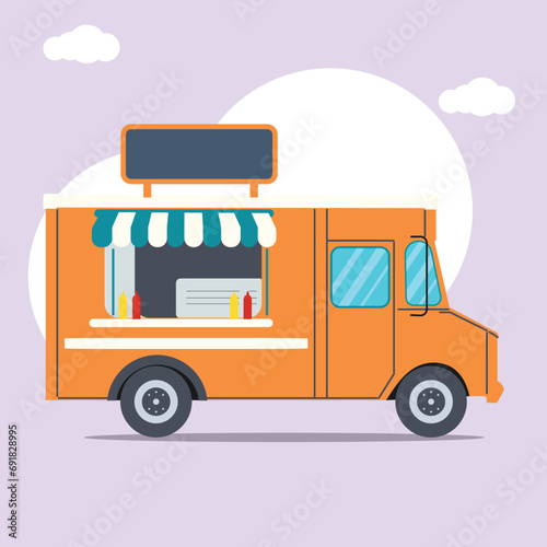 colorful pack of flat food trucks
