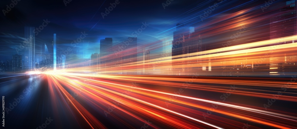 Blurred motion from busy nighttime traffic. Blurred motion from busy nighttime traffic.