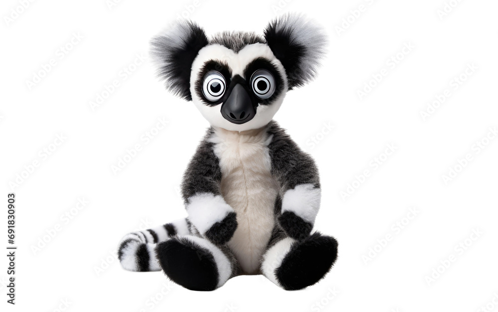 Lively Lemur Solo Plush Toy isolated on transparent background