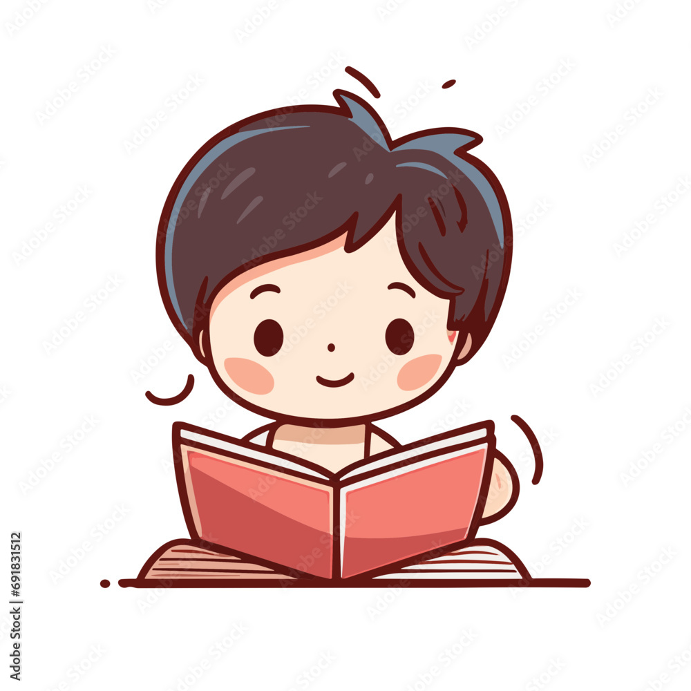 Children Girls Reading Book Isolated Background Children Girls Reading Book Isolated Background