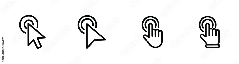 Cursors icons click set. Cursors icon click, Clicking cursor, pointing ...