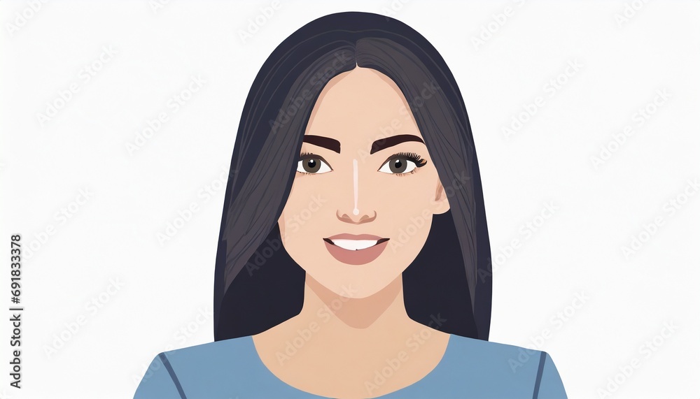 Fototapeta premium closeup front-view young adult woman, beautiful face, youthful look, mouth