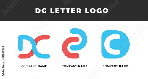 Set of Letter DC, CD, D and C Logo Design Collection, Initial Monogram Logo, Modern Alphabet Letter DC, CD, D and C Unique Logo Vector Template Illustration for Business Branding.
