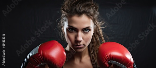 Woman undergoes boxing instruction. © TheWaterMeloonProjec
