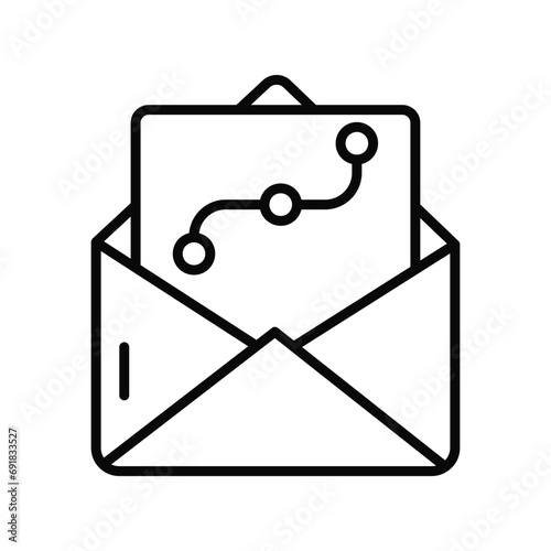 Design file inside letter envelope denoting concept vector of design mail