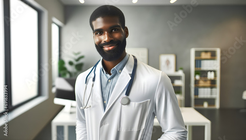 middle-aged madicine specialist doctor in hospital photo