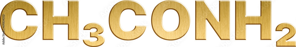 Acetamide - CH3CONH2 Sparkling Gold Organic Chemical Formula Acetamide - CH3CONH2 Sparkling Gold Organic Chemical Formula
