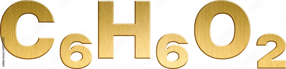 Resorcinol - C₆H₆O₂ Sparkling Gold Organic Chemical Formula