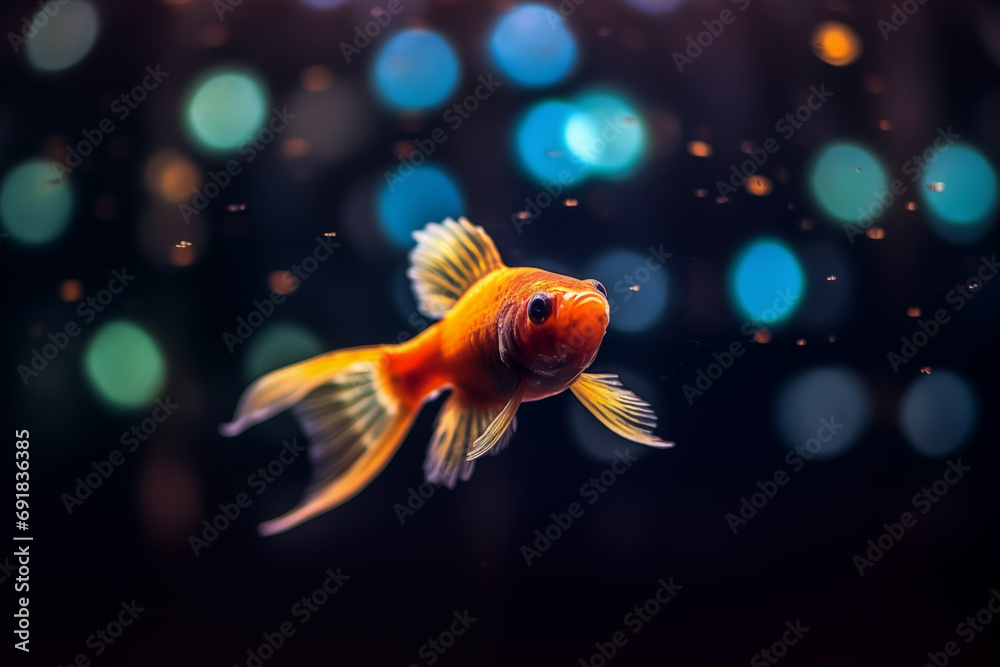 Fish that float brightly through an underwater cave Fish that float brightly through an underwater cave