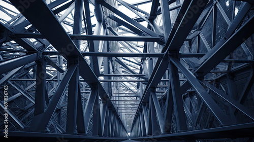 abstract architecture background, architecture of a tall steel structure,  photo