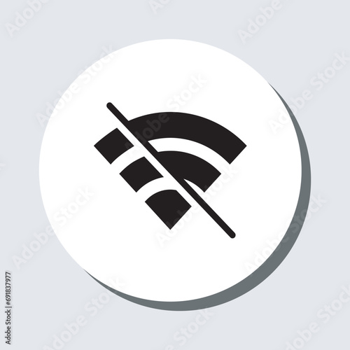 No Wifi icon vector. No internet signal sign symbol in trendy flat style. Wifi network is not available vector icon illustration in circle isolated on gray background