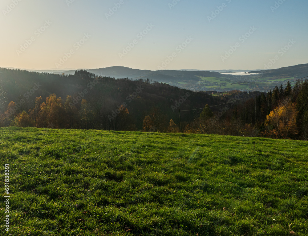 Tableau sur toile View from meadow near Zvonicka sv