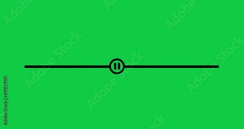 Media Player Progress Bar. Timeline 4K High Quality Video. Green Screen. Transparent Background.	