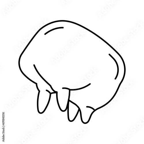 cow udder line icon vector. cow udder sign. isolated contour symbol black illustration