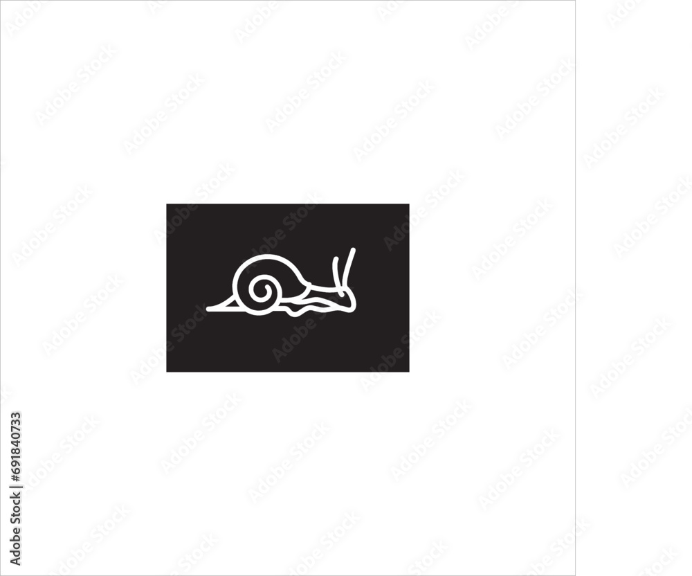 vector image of a snail, white and black background