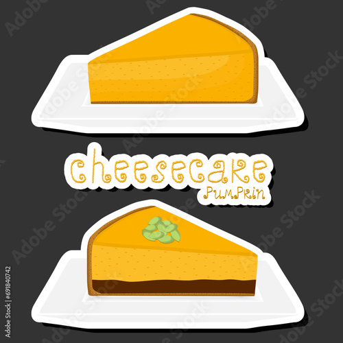 Illustration on theme fresh sweet tasty cheesecake of consisting various ingredients