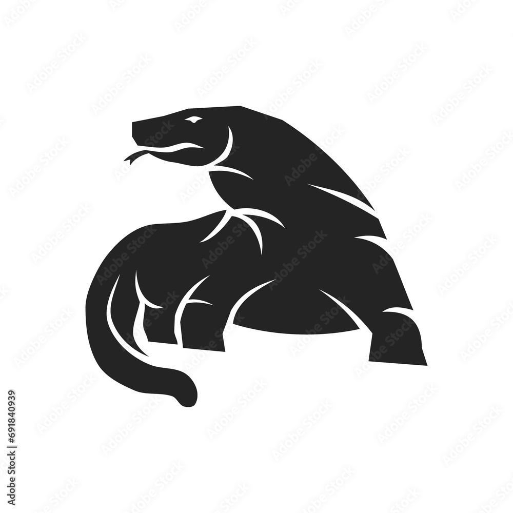 Obraz premium Komodo Logo template Isolated. Brand Identity. Icon Abstract Vector graphic