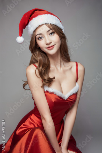 Beautiful Asian woman wearing festive clothes! Pretty, charming and cute!