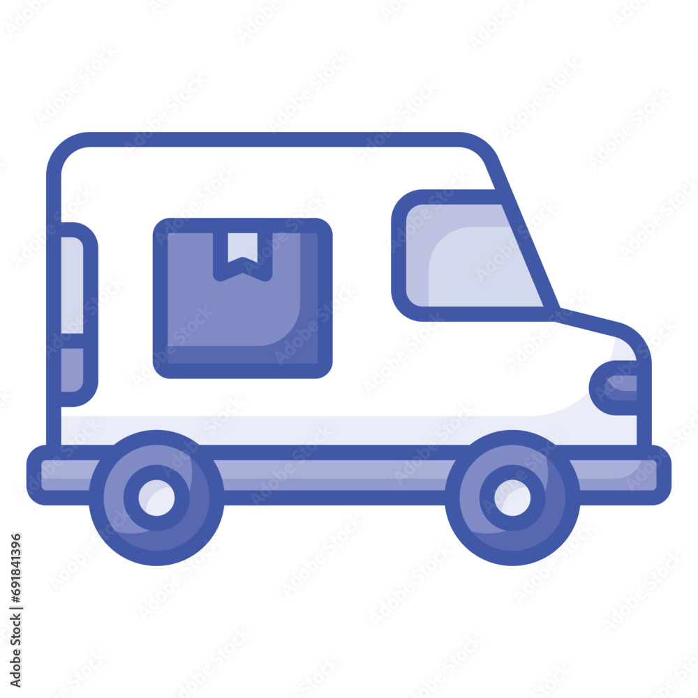 Trendy vector of delivery van in modern design style