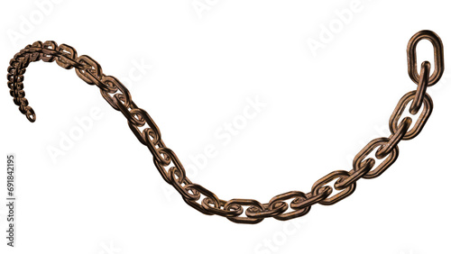 Rusty chain isolated on white background