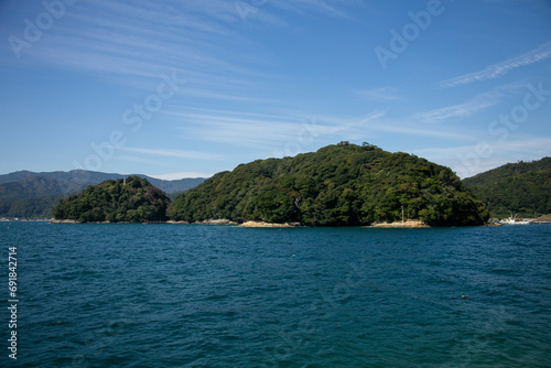 Aoshima Island in front of the beautiful fishing village of Ine in north of Kyoto in Japan.