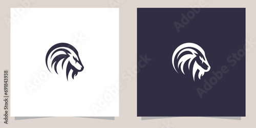 goat logo design vector photo