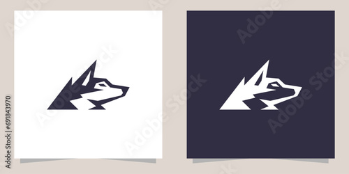 wolf logo design vector