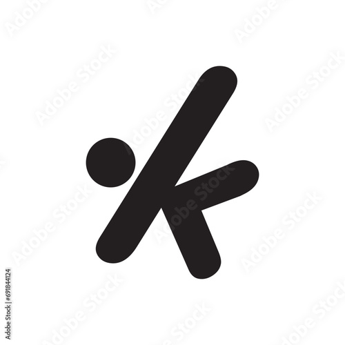 people letter K icon logo design vector concept on white background.