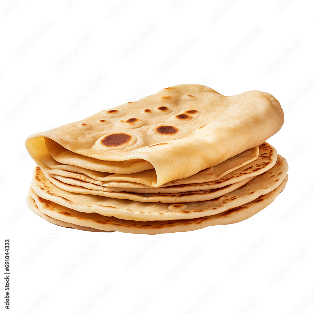 Stack of chapati isolated on transparent background Stack of chapati isolated on transparent background