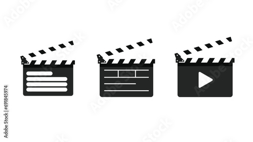 clapper board icon clapper board vector black and white