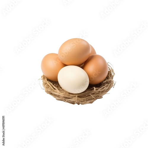 Brown egg isolate transparent white background