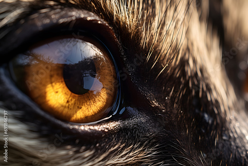 Close up of racoon animal eye