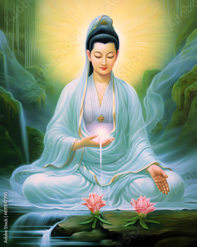 Healing with Kuan Yin at waterfall