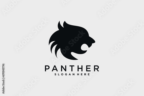 Panther head logo design vector illustration with creative idea