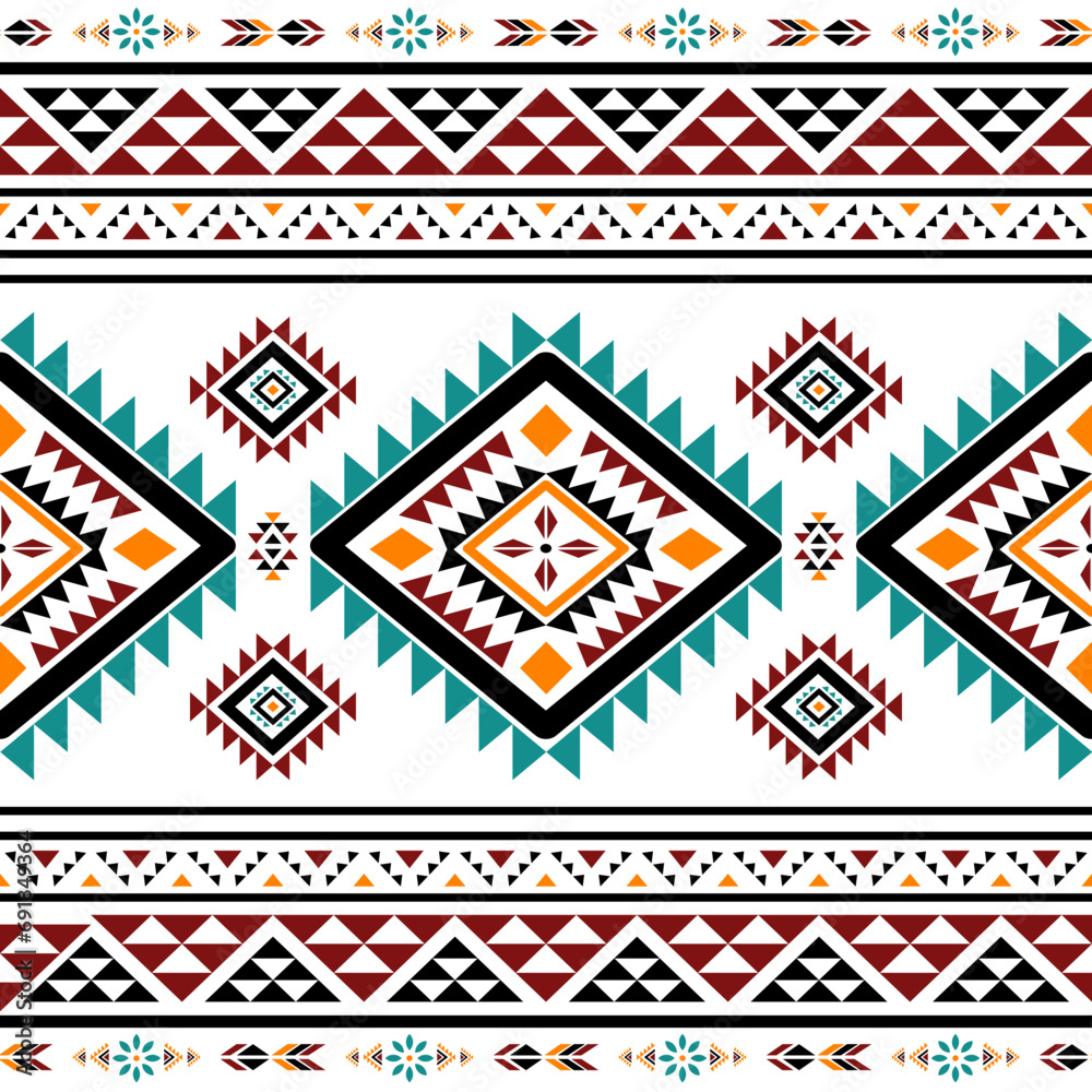 Naklejka premium Ethnic geometric pattern Native American Navajo tribal motif design