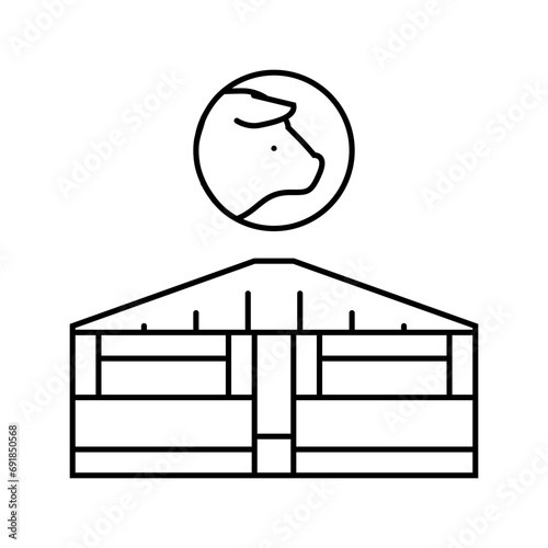 pig farm line icon vector. pig farm sign. isolated contour symbol black illustration