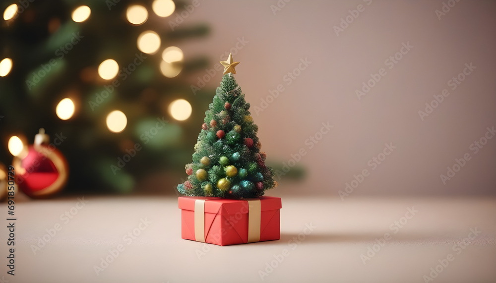 small christmas tree with presents