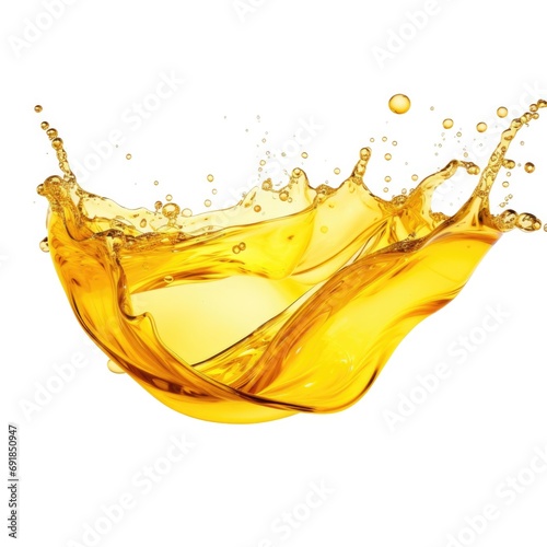 Water splash in the form of yellow color, isolated on white background