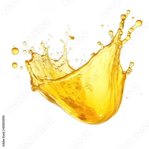 Water splash in the form of yellow color, isolated on white background