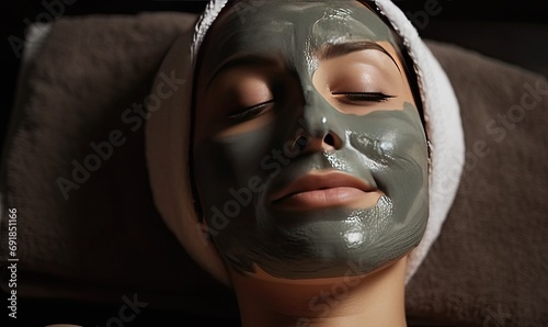 Woman Enjoying a Relaxing Facial Mask Session
